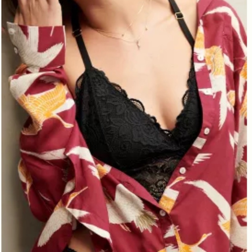 Anthropologie Evalyne Longline Lace Bralette, M, NWT